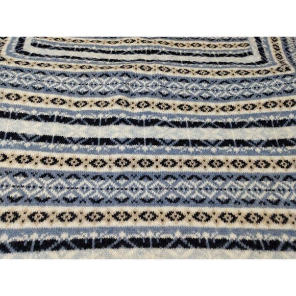 Cabelas Sweater Adult Large‎ Blue 100 % Lambswool Wool Fair Isle V Neck Soft - Picture 7 of 7